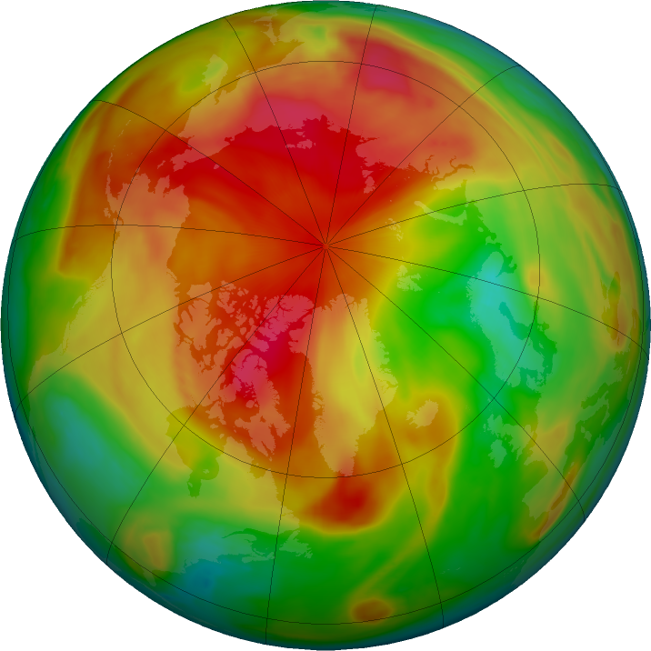 Arctic ozone map for 20 April 2019